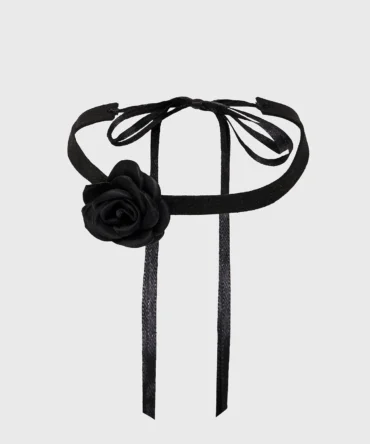 JW007 - Ginger Flower Neck Tie Black
