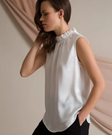 AP002 - Darleen Sleeveless Blouse Soft White