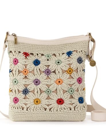 Lucia Crossbody - Hand Crochet - Natural Multi Flowers
