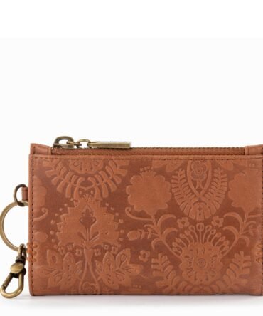 Encino Essential Wallet - Leather - Tobacco Floral Embossed