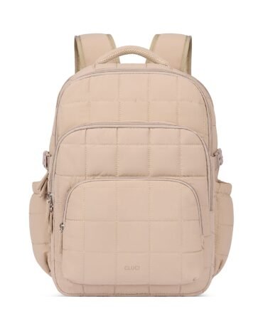 17.3'' Puffer Quilted Laptop Backpack for Women