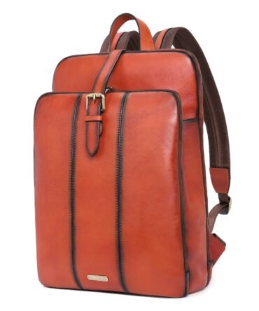 Leather Laptop Backpack for Women Vegetable Tanned Full Grain Leather 15.6 inch Computer Bag Travel Business Daypack