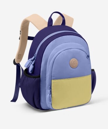 Puffer Kids Backpack, Blue Yellow