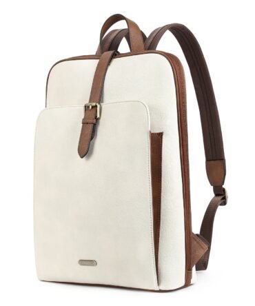 Leather 15.6 inch Laptop Backpack Purse for Women Stylish Laptop Bag Work Computer Backpack College Bookbag