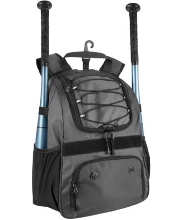Baseball Backpacks with Bat, Ball & Shoe Compartment - Grey
