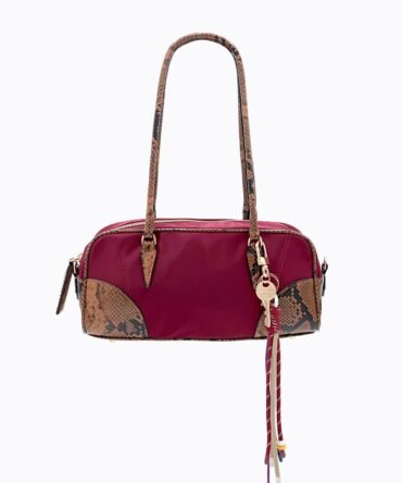 Brisk Barrel Bag - Aubergine / Tan