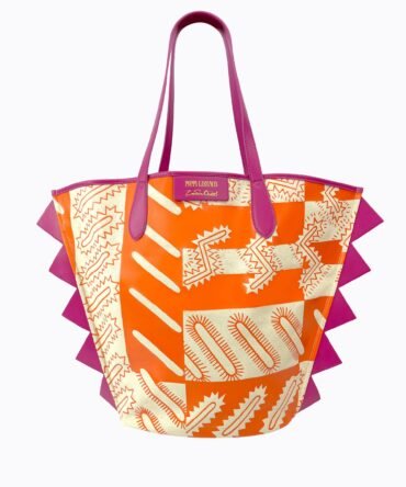 Geo Sparkle Tote - Orange / Magenta
